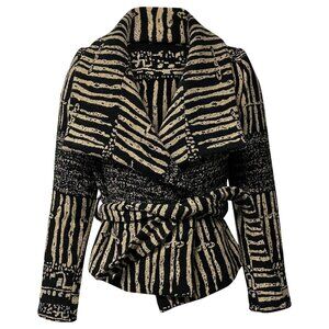 IRO Aska Embroidered Moto Knit Wrap Jacket Size 2 EUC